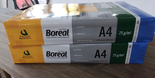 Resma Boreal A4 Multifunción De 500 Hojas 75g Blancas Blanco