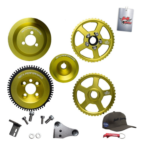 Kit De Polias Rgtx Vw Ap 8v Gol Parati Saveiro Cor Dourado