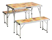 Comprar Mesa Plegable Y 2 Bancos Incorporados Hogar Camping Coleman