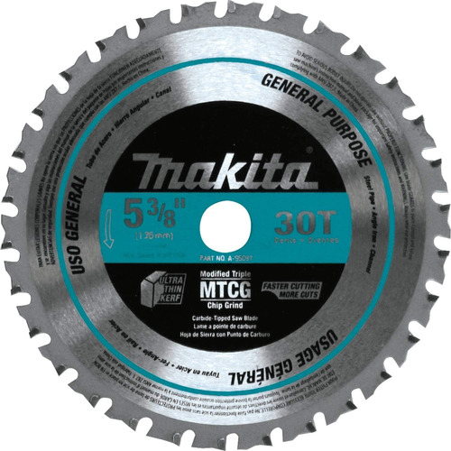 Makita A-95037 Hoja De Sierra Tct 5-3/8 Pulgadas Por 5/8 Pul