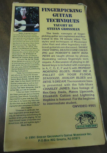 Imagem 2 de 4 de Fingerpicking Guitar Techniques Por Stefan Grossman Vhs