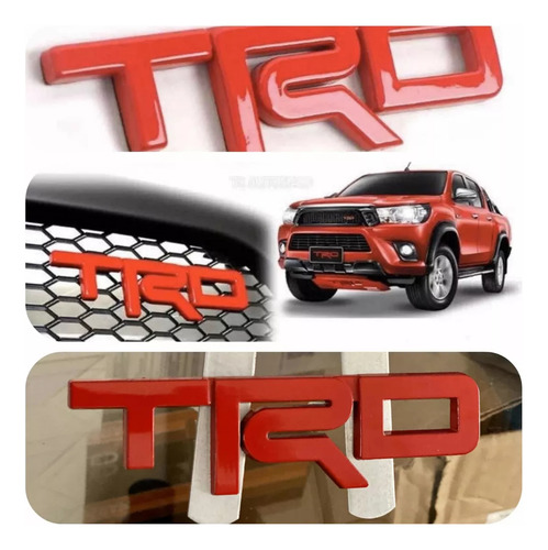 Emblema Trd Rojo Parrilla Toyota Tacoma Tundra Hilux Rav4 Fj