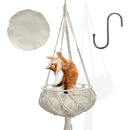 Muyg Hamaca De Macramé Para Gatos, Cama Colgante Bohemia Par