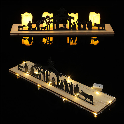 Portavelas De Metal De 30 Cm, Decoración Navideña