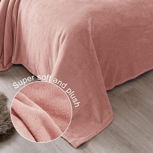 Frazada Manta Plush Flannel 240 X 190cm Térmica Ultra A Soft Rosa Opaco Liso