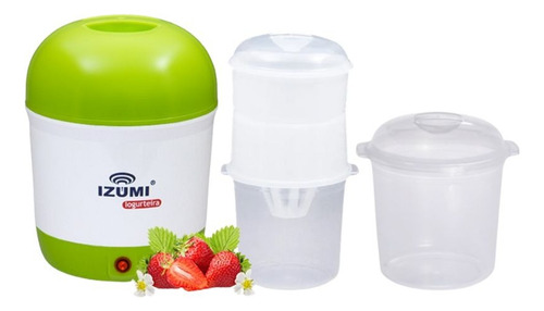 Iogurteira Elétrica Verde +1 Dessorador +1 Pote Izumi