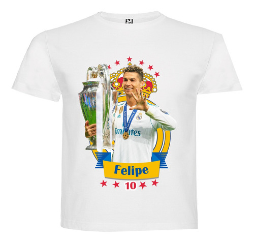 Polera Ronaldo Cr7 Niños Cumpleaños Personalizada Algodon