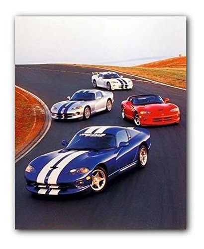 Dodge Vipers On Track Racing Classic Sports Car Wall Decor A