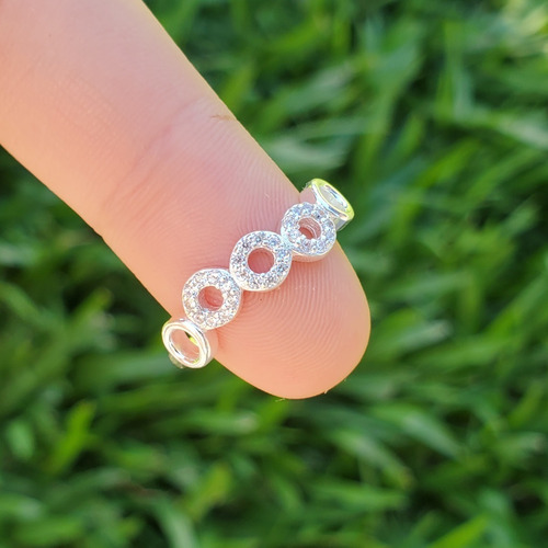 Imagen 7 de 9 de Anillo Plata Rodinada Micro Pave
