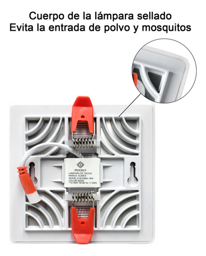 Plafón Cuadrado 18w Luminaria Led Cálido/blanco 3000k/6500k