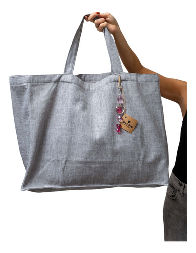 Bolso Playero Xl - Tote Bag - Lino Tapicero - King And Queen