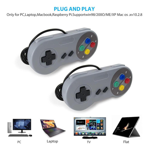 Controlador Usb Hevituwhe 2-pack Gamepad Snes Para Pc/mac