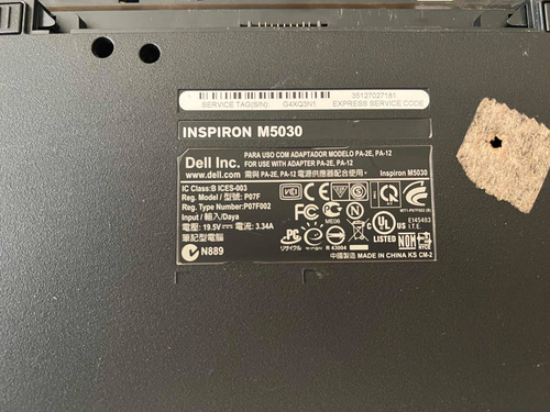 Imagen 2 de 10 de Notebook Dell Inspiron M5030 Para Repuesto