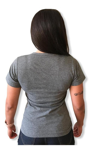 Camiseta Lobo Basic Feminina Mescla Cf005