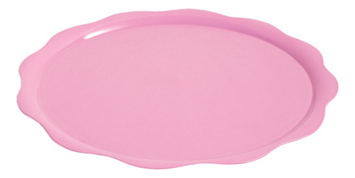 Bandeja Redonda Plato Para Torta Plastico 32cm Deses Color Rosa