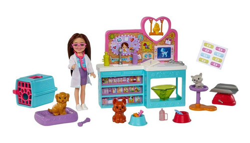 Barbie Family Chelsea Playset Clçnica Pet