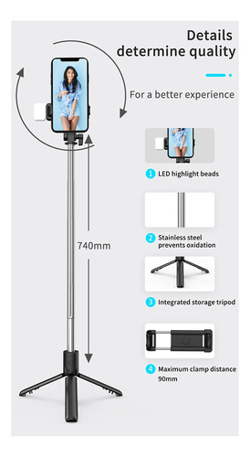 Soporte Para Fotos Con Forma De Bastón Para Selfies, Trípode