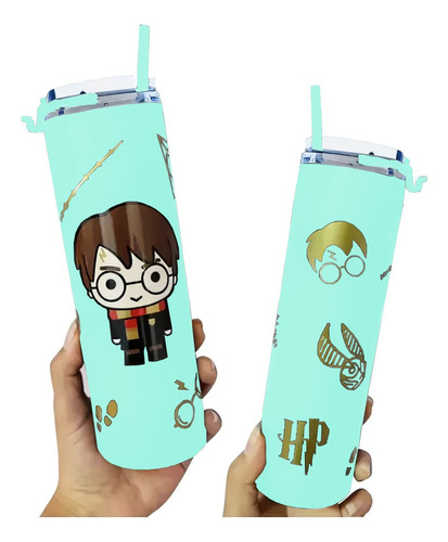 Vaso Termo Harry Potter Personalizado Doble Pared Con Popote