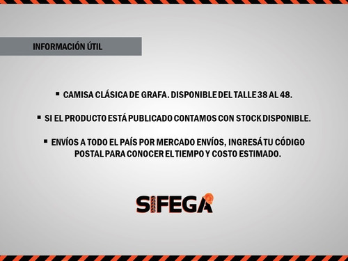 Imagen 2 de 2 de Camisa De Trabajo Grafa 70 Color Naranja Sifega