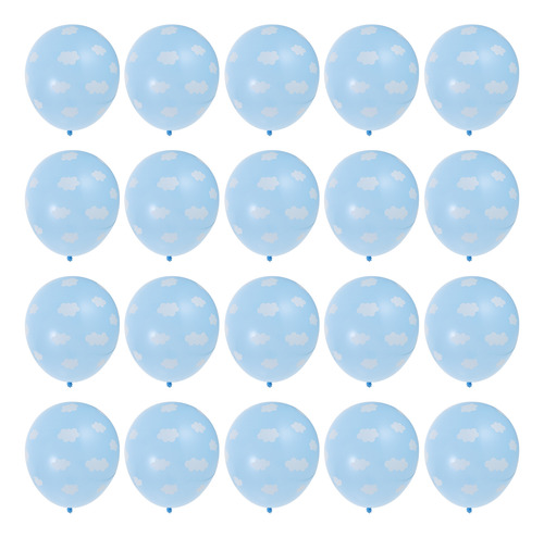 Globos De Látex Con Estampado De Nubes De Cielo Azul, 100 Un