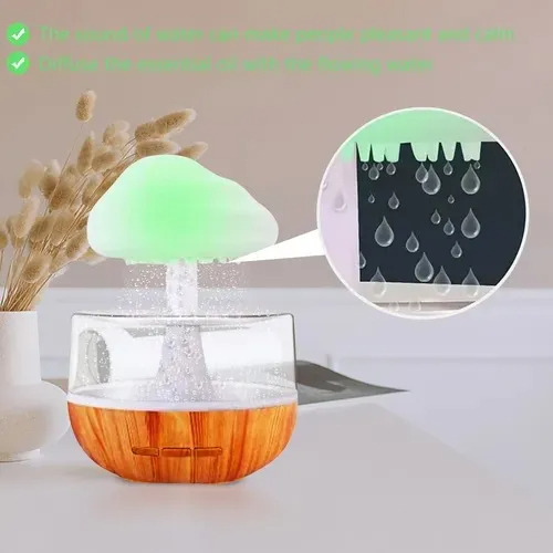 Difusor De Luz Nocturna Con Lluvia De Nubes De 7 Colores Par