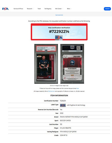 Mbappe Tarjetas Enmarcadas 1 Autografiada Certifica Beckett (Usado)