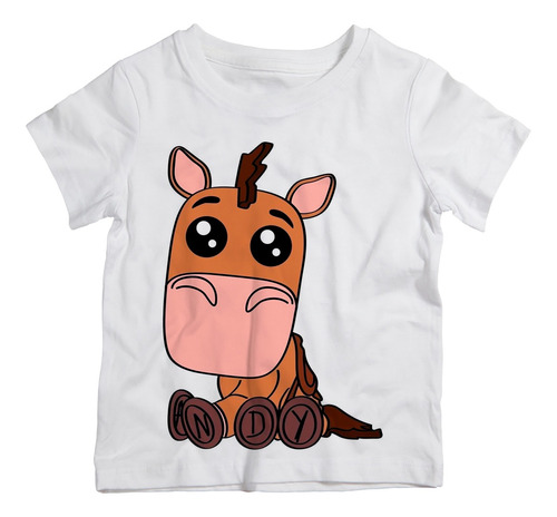 Camiseta Infantil Cavalo  Fofo  Filhote  Sentado  Marrom