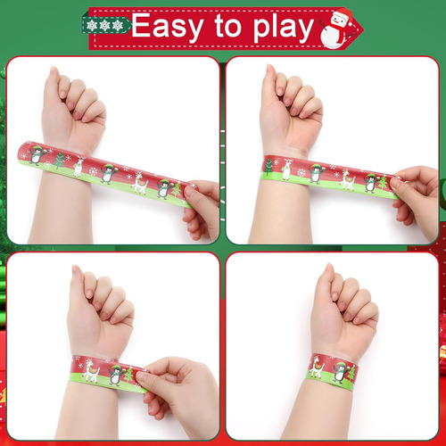 48 Pulseras Navideñas Con Bofetadas, Bofetadas Navideñas Par
