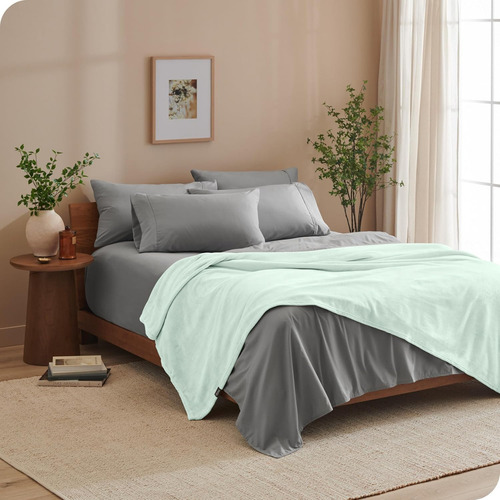 Frazada Manta Plush Flannel 240 X 190cm Térmica Ultra A Soft Verde Pastel Liso
