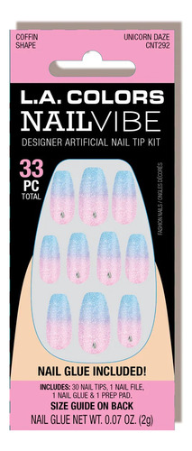 Kit Uñas Press On Nail Frill Neon High Gloss L.a. Colors