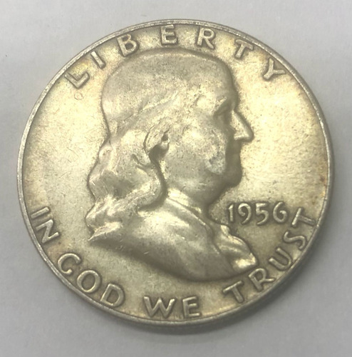 Moneda Plata Medio Dolar Estados Unidos Año 1956 Muy Buena