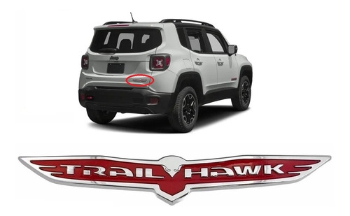 Imagem 2 de 4 de Letreiro Trailhawk Renegade Traseiro Cromado Acessórios