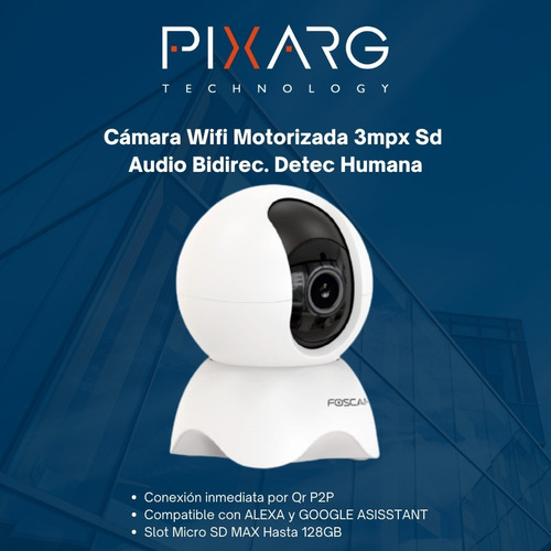 Camara Wifi 3mpx Sd Audio Bidirec Detección Humana Alexa