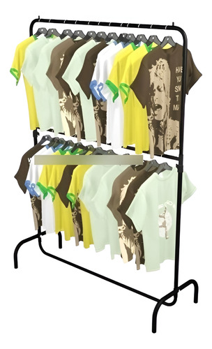 Arara De Roupas Com 02 Niveis 1 Mt Largura X 1,80 Altura 