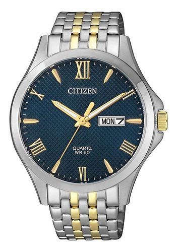 Reloj Citizen Hombre Bf2024-50l Acero Analogo Combinado Color de la malla Plateado Color del bisel Plateado Color del fondo Azul