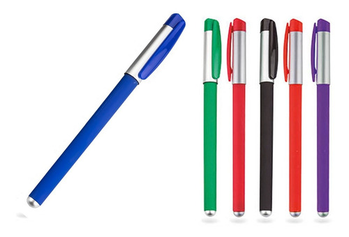 Imagen 4 de 10 de Pack De 10 Bolígrafo Con Acabado Rubber De Tinta Gel Y Clip