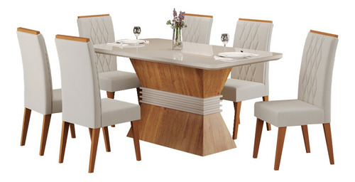 Juego Comedor Mesa 6 Sillas Living Chocolate Troya T