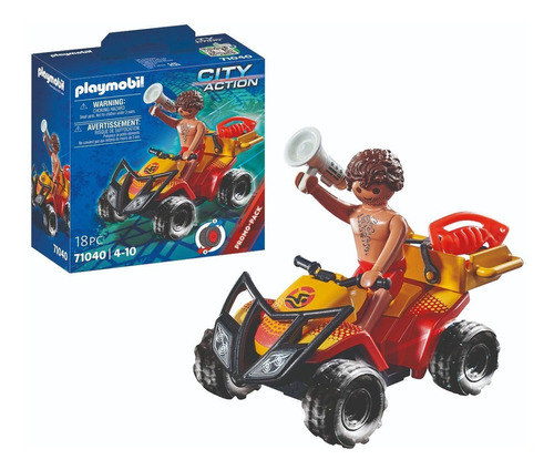 Figura Armable Playmobil City Action Quad De Rescate 18 Pc