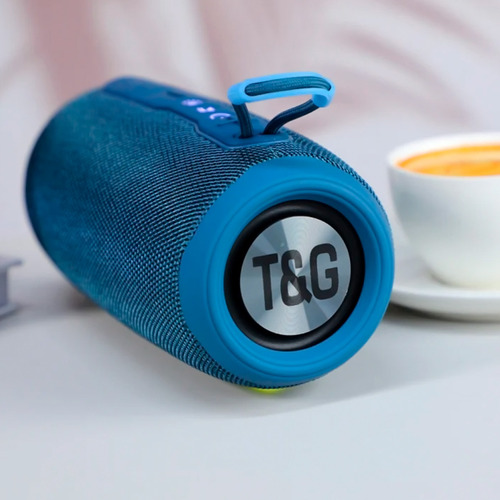 Parlante Portátil T&g 16w Rms Led Rgb, Batería Recargable Color Azul