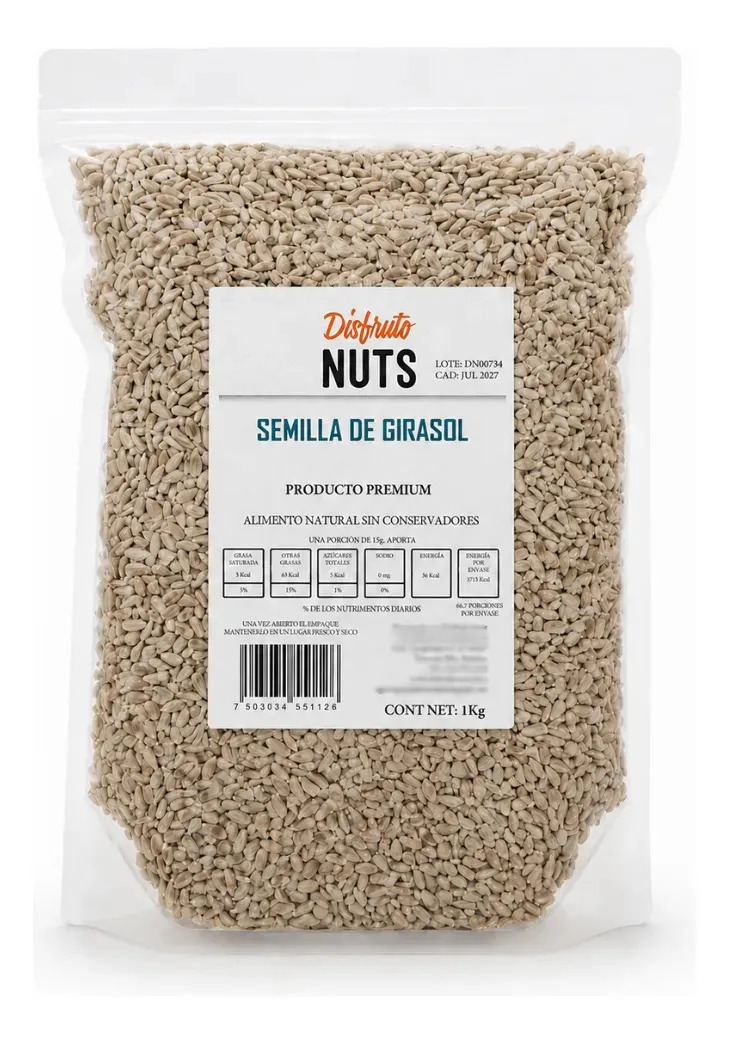 Semilla De Girasol Pelada Cruda Natural 1kg