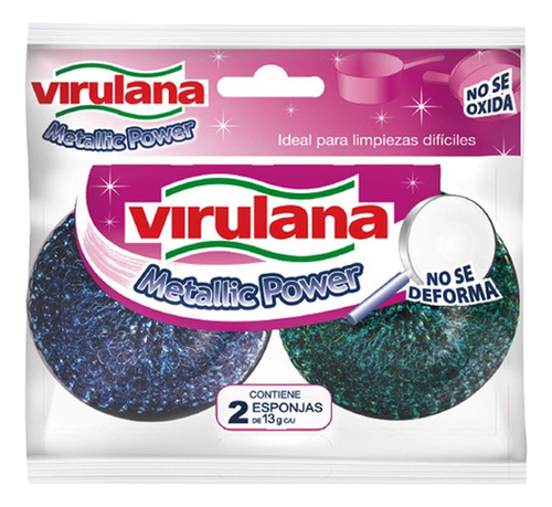 Esponjas De Acero Virulana Metallic Power X2 ( X16)