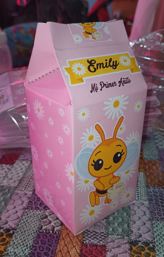 Bolsita Milk Box Imprimible Abejita Plim Plim