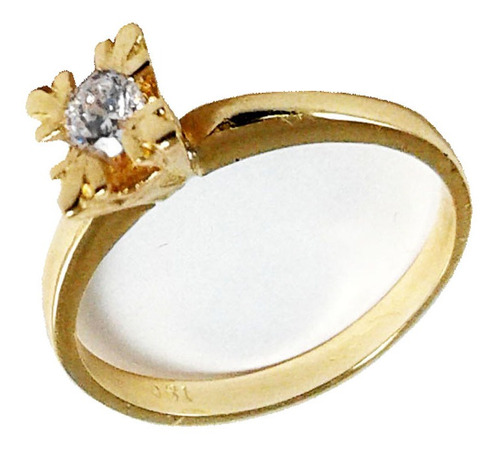 Anillo Compromiso Cintillo Solitario Oro 18k 2,8grs