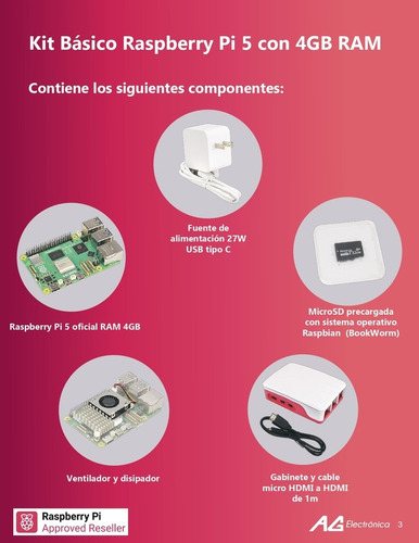 Kit Basico Con Tarjeta Raspberry Pi 5 - 4gb