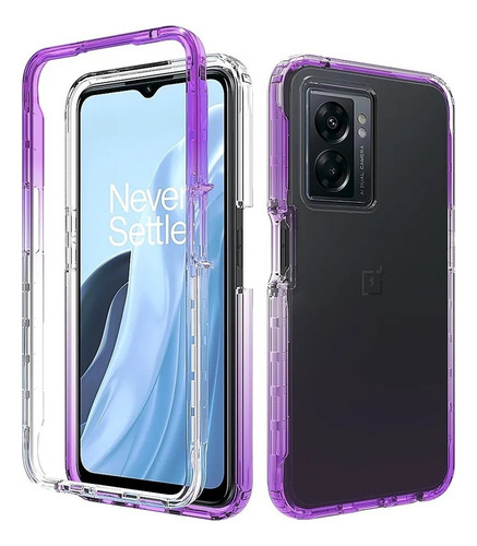 Funda 2 En 1 Uso Rudo For Modelos Oppo Bicolor Transparente