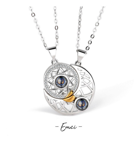 Collar Magnétio Diseño De Sol Y Luna Para Pareja