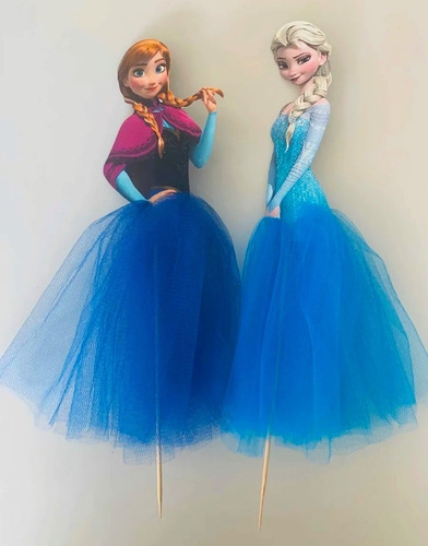 Set X2 Unidades. Adorno Para Torta Frozen. Tipo Topper Cake