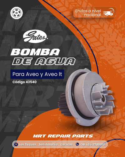 Bomba De Agua Aveo 1.6 2004/2014 - Gates Original