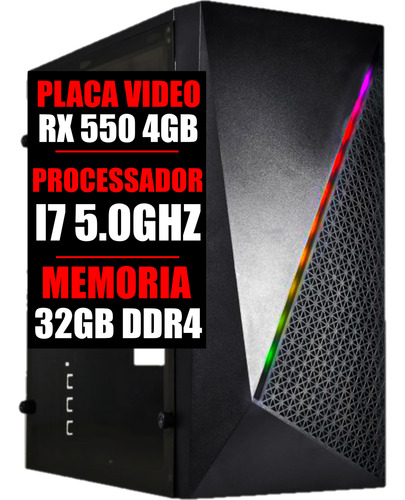 Pc Gamer Intel I7 10 Geração / Rx 550 4gb / 32gb Ddr4 / 480g