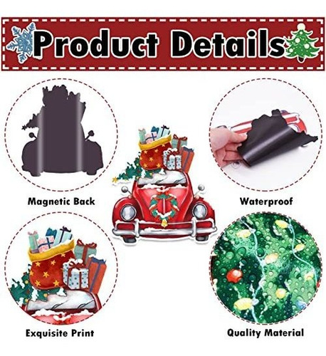Imagen 3 de 7 de Iman Decorativo Trewave 12 Piezas Imanes De Nevera De Navida